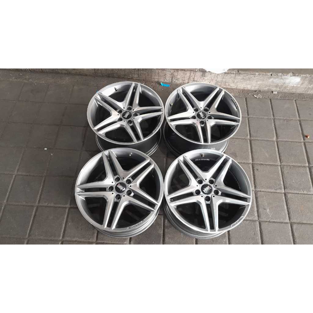 READY VELG SECOND ROSTOCK R18 5X112 MURAH LENGKAP
