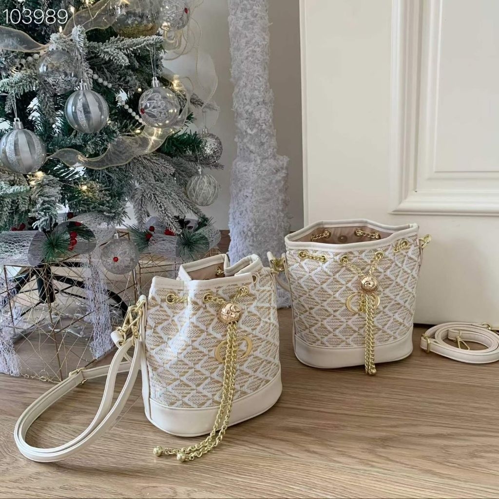 CD Beauty Bucket Mini Top Handle Bag Tas Selempang Handbag Kulit Wanita
