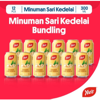 Yeos Minuman Kaleng Sari Kedelai Soya Bean 300ml - 12 Pcs