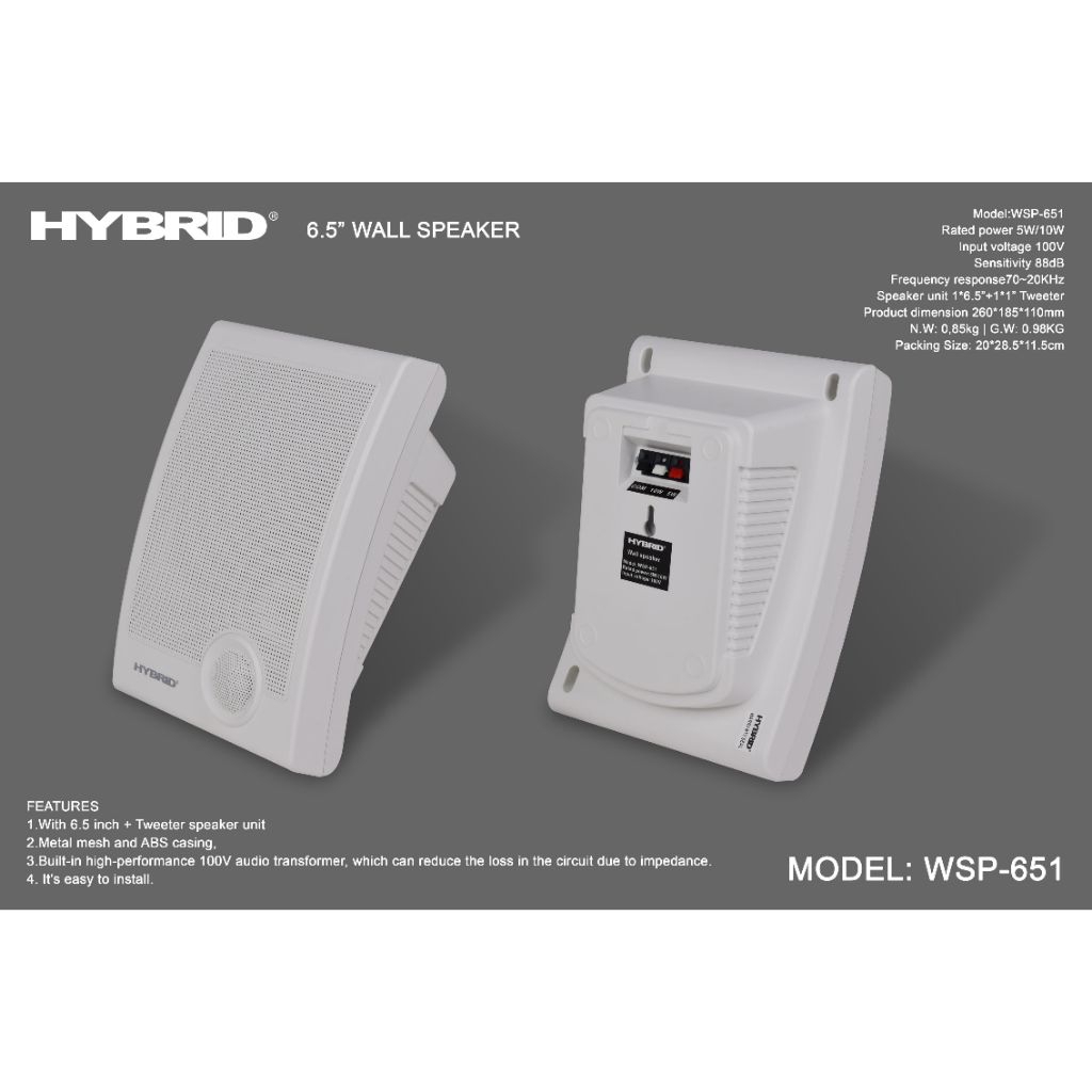 speaker wall 6.5 inch 10 watt hybrid wsp 651 speaker dinding 10 wall speaker wall 6.5 inch speaker w