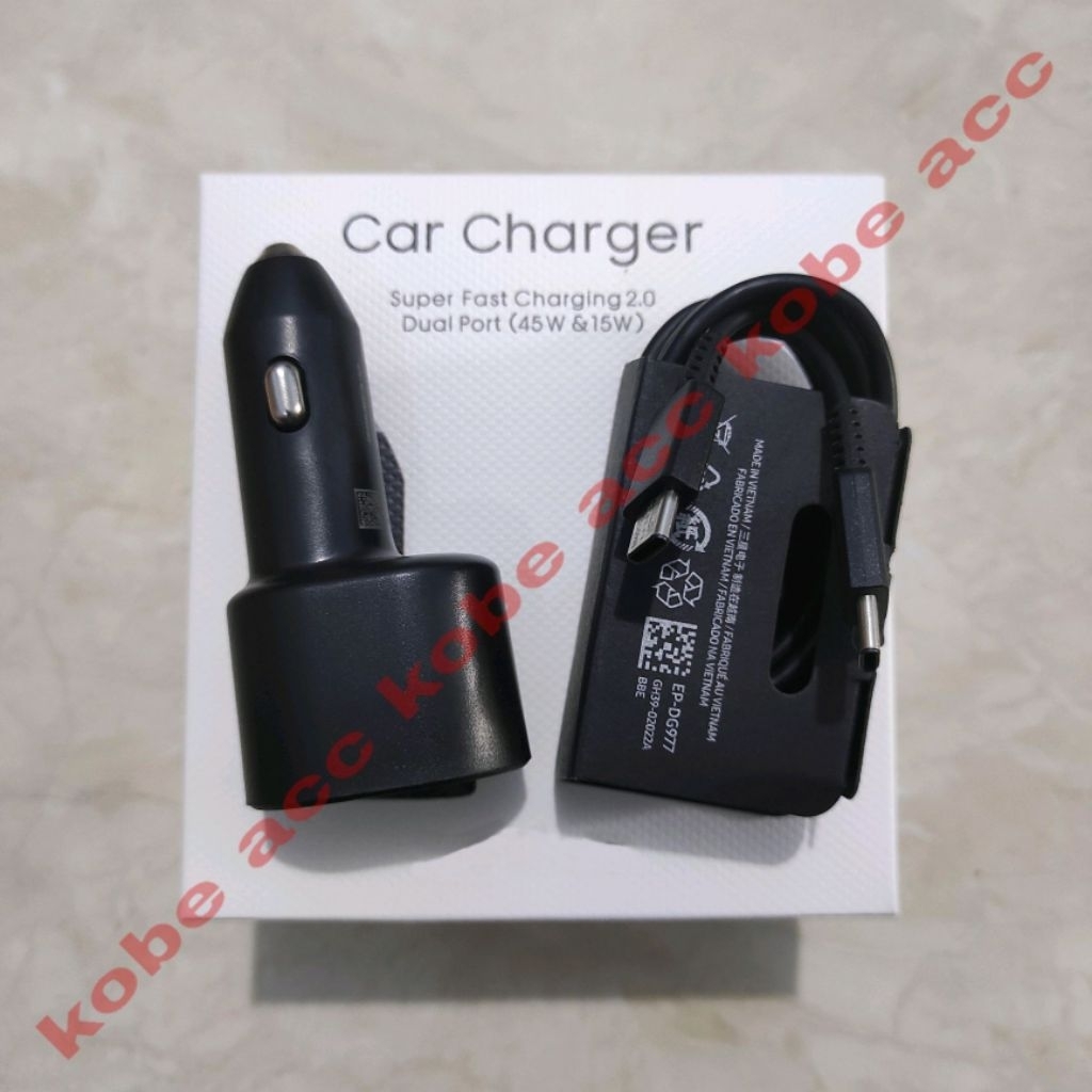 Saver Charger Mobil Sams Dual Port 45W + 15W Fast Charging Type C To C