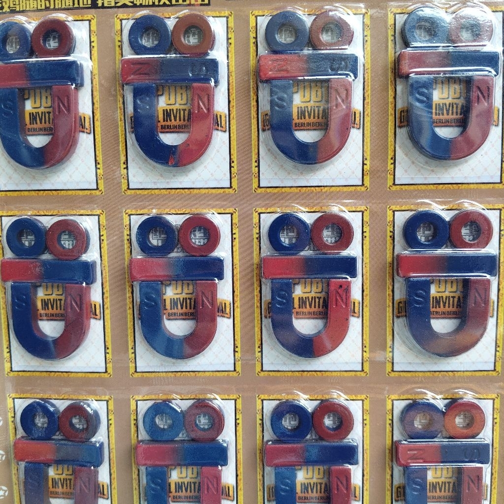 magnet edukasi / mainan magnet batang / magnet U / U I O / magnet praktikum
