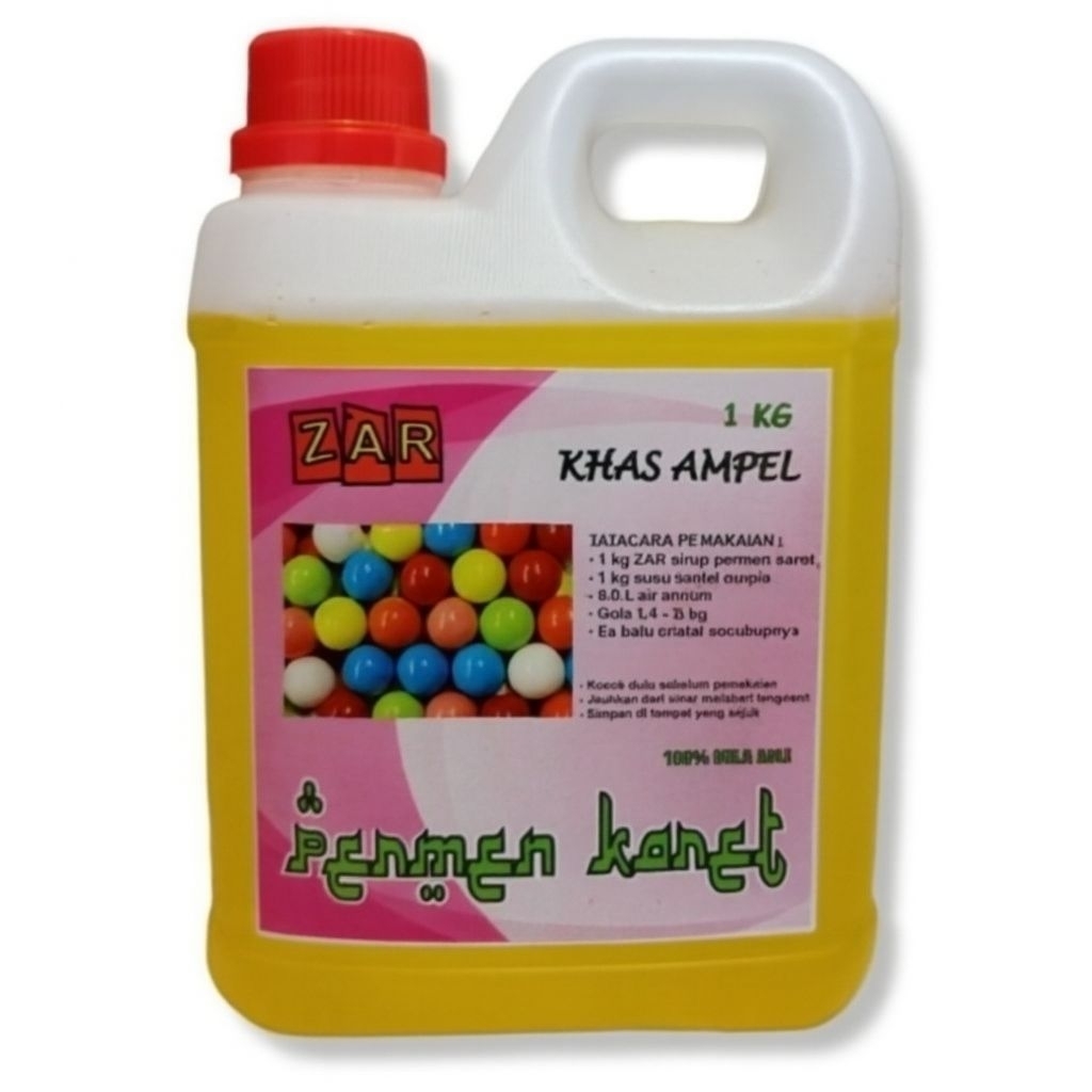 Sirup rasa permen karet kuning gula asli