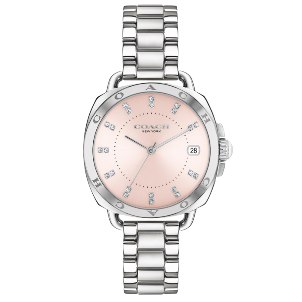 Coach Greyson 14504156 Ladies Pink Dial Stainless Steel Strap