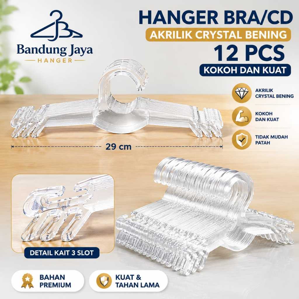 Hanger Bra/Hanger CD/Bahan Aklirik Crystal Bening Kuat Dan Kokoh Perlusin