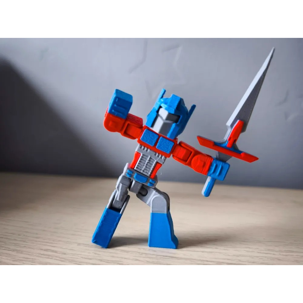 Articulated Minecraft Style Figure Optimus Prime | Robot Action Figure Mini Poseable