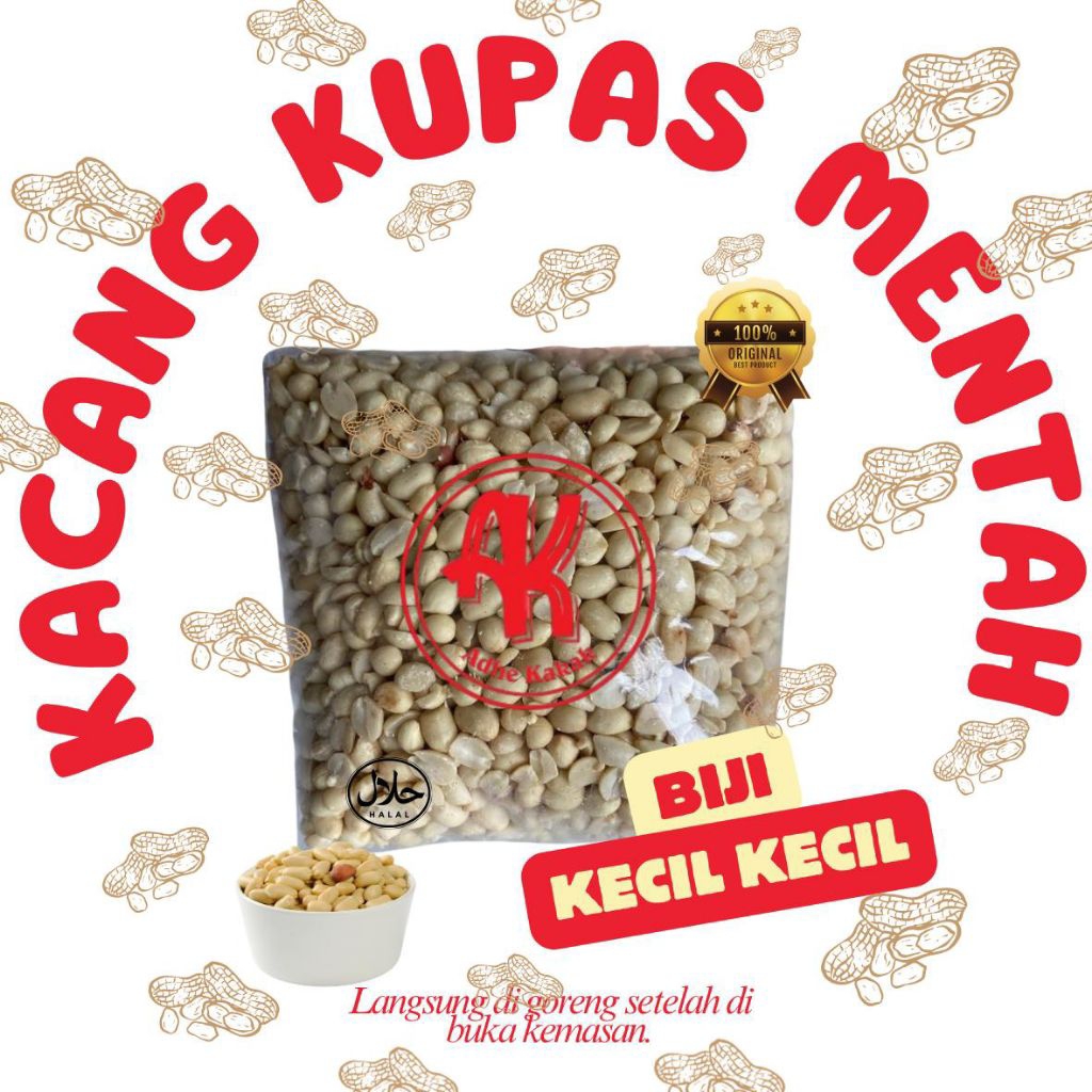 Kacang kupas tuban 1kg biji kecil kacang kupas mentah