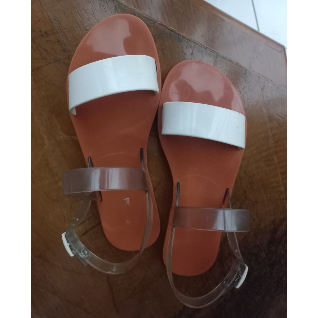 Sepatu sandal flat Original Melissa Preloved size 37 insole 23cm