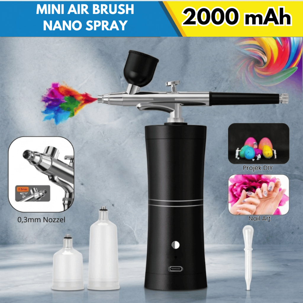 Mini Airbrush Nano Mist Spray Portable Cordless - Mesin Kompresor Mini Multifungsi