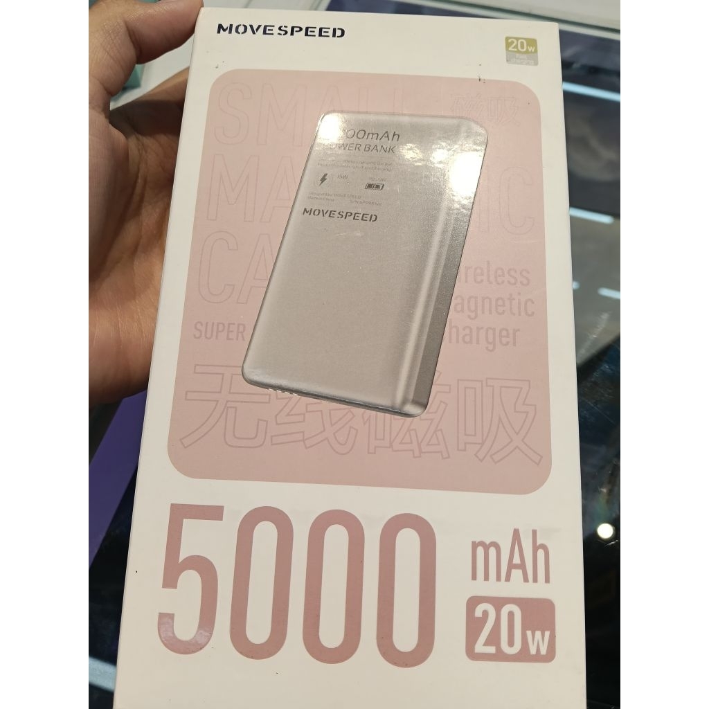 Wireless Magnetic Powerbank Built-in Cable by MOVESPEED