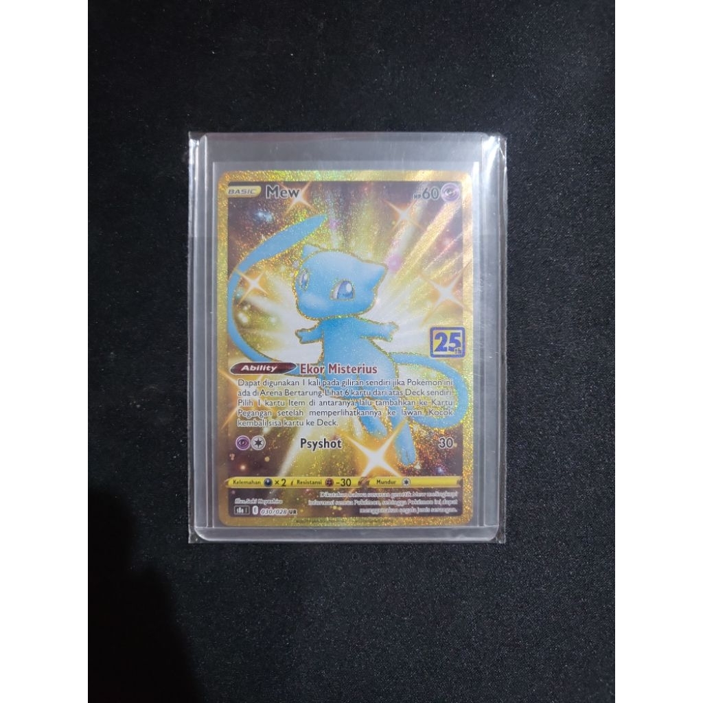 kartu pokemon mew Ur 25th pokemon anniversary gold M mint NM near mint bahasa indonesia