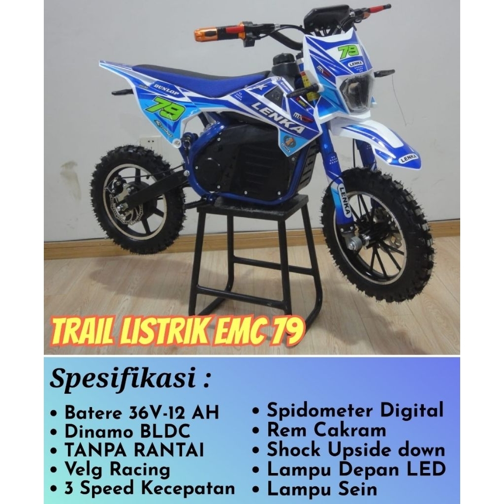 Mini Motor Trail Elektrik Listrik Lenka EMC 79Trail Electric E-MC 79