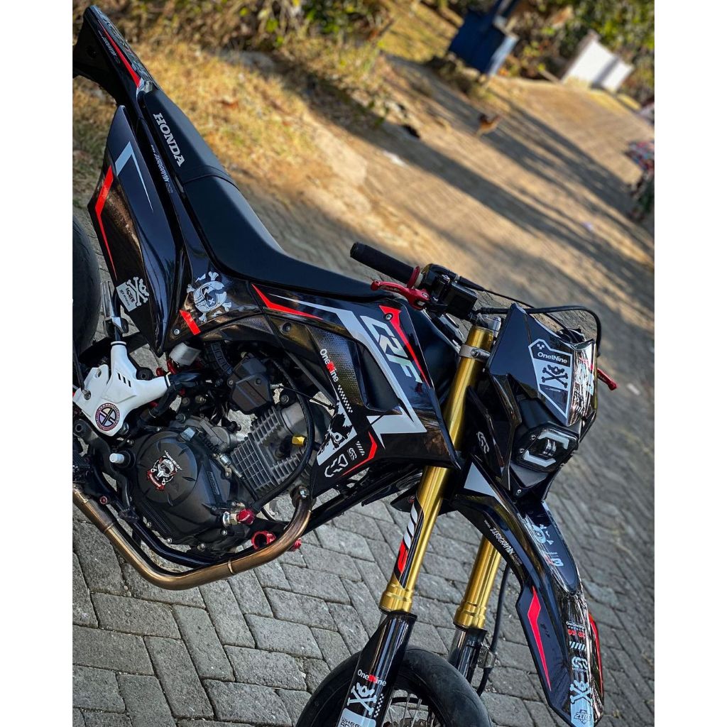 DECAL CRF 150L SUPERMOTO - DECAL STIKER CRF CUSTOM FULLBODY - REQUEST NAMA NOMOR