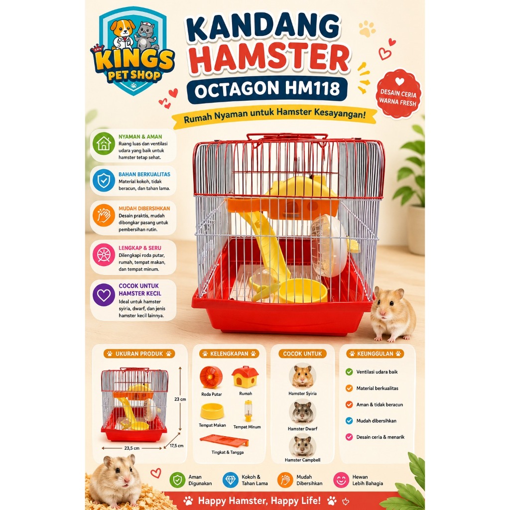 KANDANG HAMSTER OCTAGON HM118