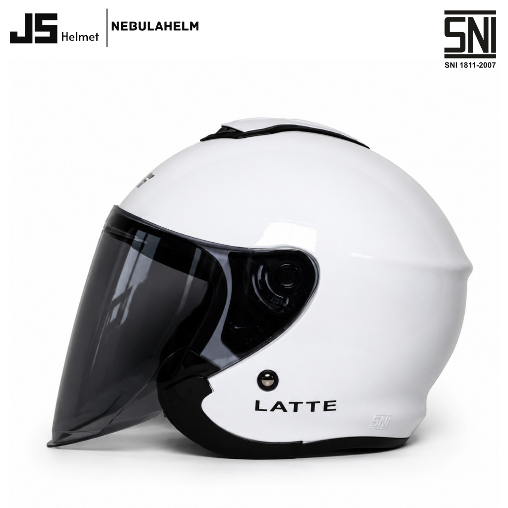 Helm wanita helm JS LATTE Warna SOLID SNI/Helm Cantik/Helm Cewek/Helm Pria/Free Stiker Helm