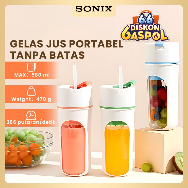 Sonix Mini Portable Juicer SJC03 Blender Ice Crusher Portable USB Rechargeable Fruit Smoothie Juicer