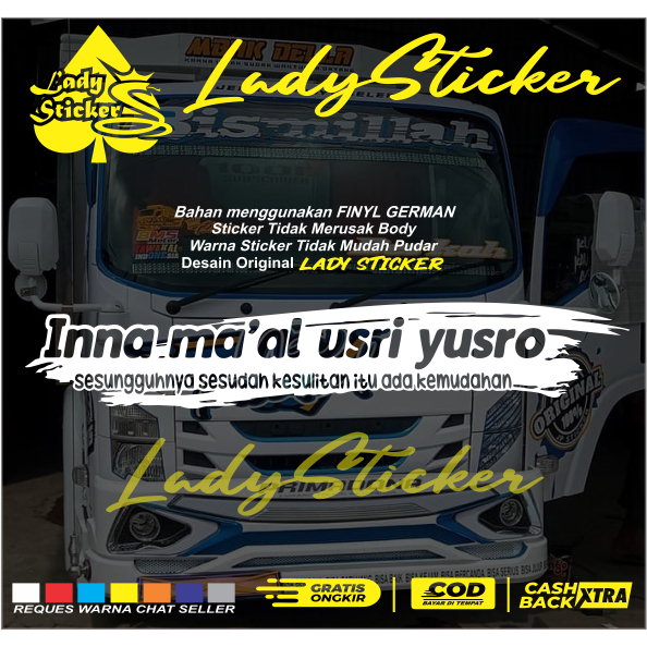 Stiker cutting variasi kaca mobil pickup truk stiker mobil innamaalusriyusro variasi kaca depan