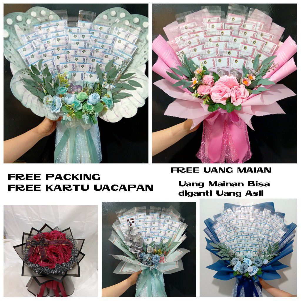READY BUKET BUNGA UANG KOSONG 30-100 LEMBAR ULANG TAHUN WISUDA BOX BUKET BUNGA