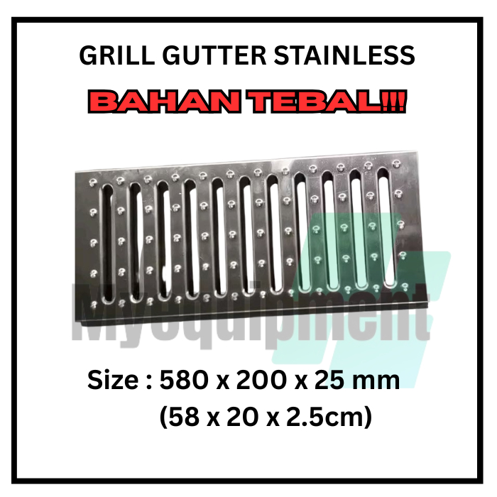 (MODEL GRILL BARU) GRILL GUTTER GRATING STAINLESS KTC-20-25-30 AF (Berat ) Grill Gutter Stainless/ G