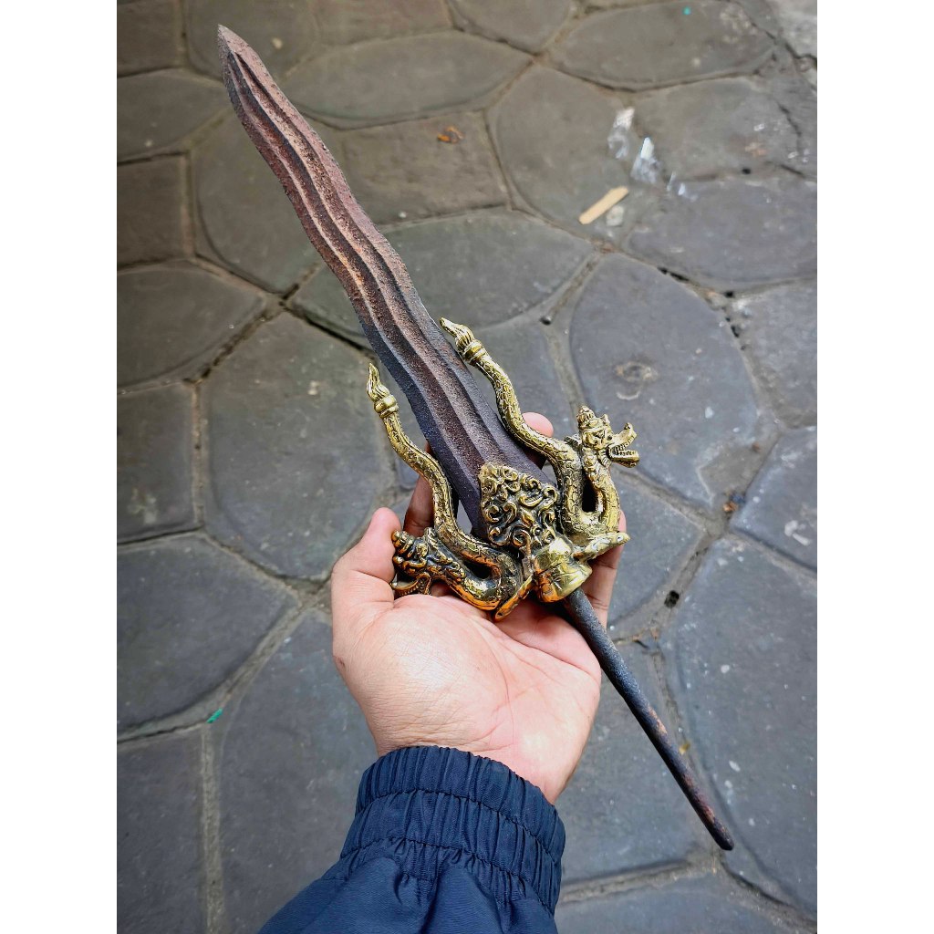 Tombak Luk 7 Trisula Naga Kembar Kinatah