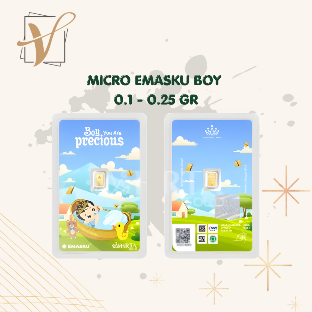 Logam Mulia Micro Gold Emasku Baby Boy 0.1gram dan 0.25gram