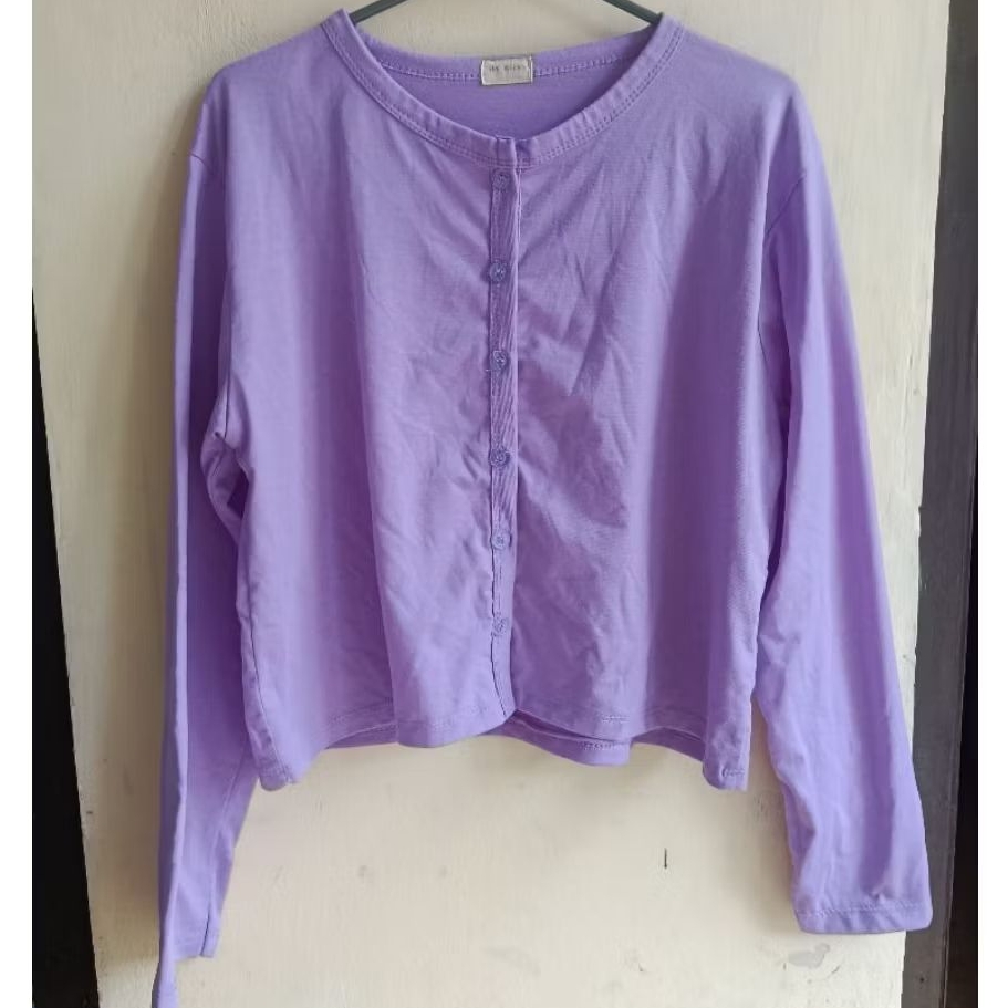 KAOS WANITA LENGAN PANJANG LILAC