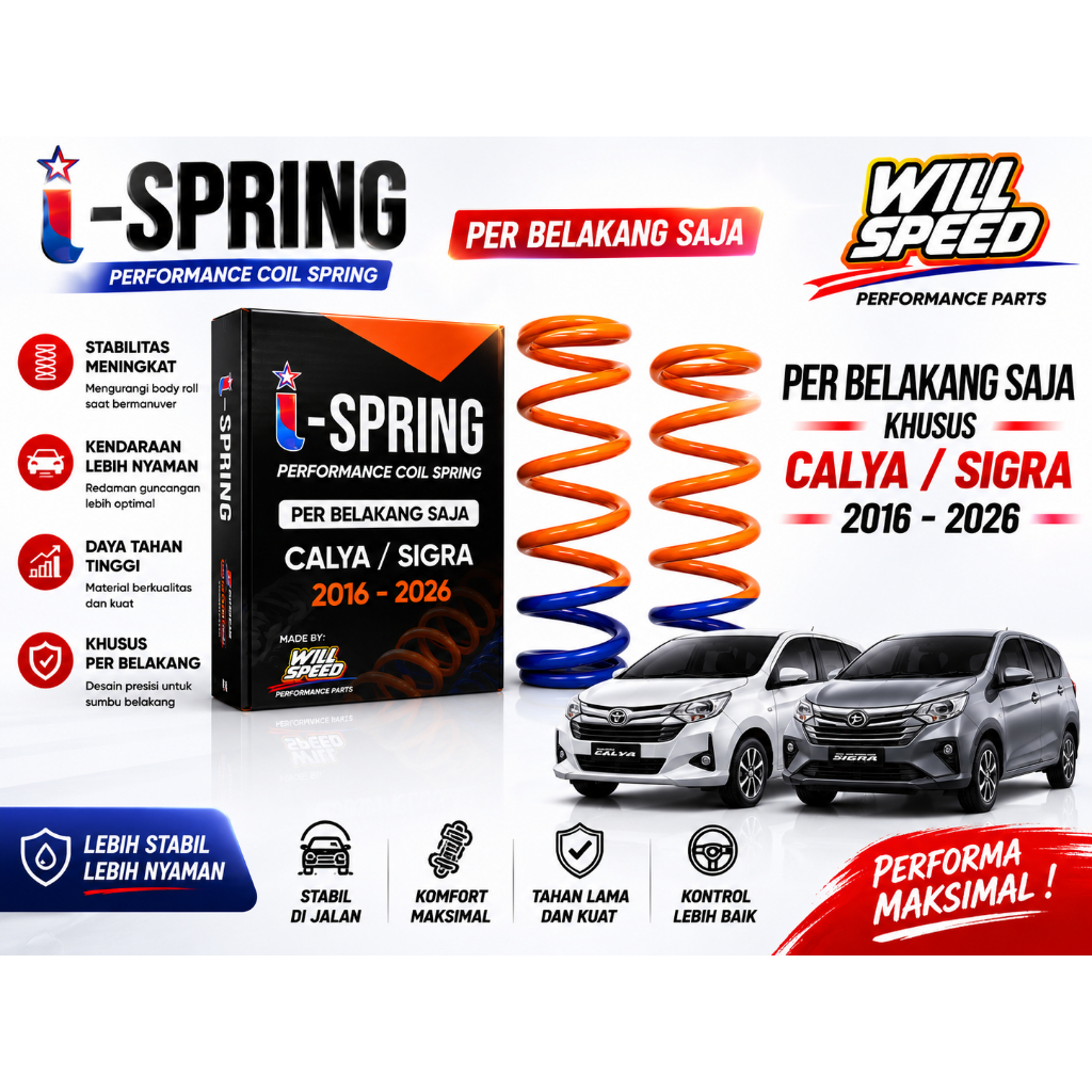 PER BELAKANG COIL SPRING ISPRING I SPRING I-SPRING CALYA SIGRA BELAKANG EMPUK ANTI JEDUG 2016+