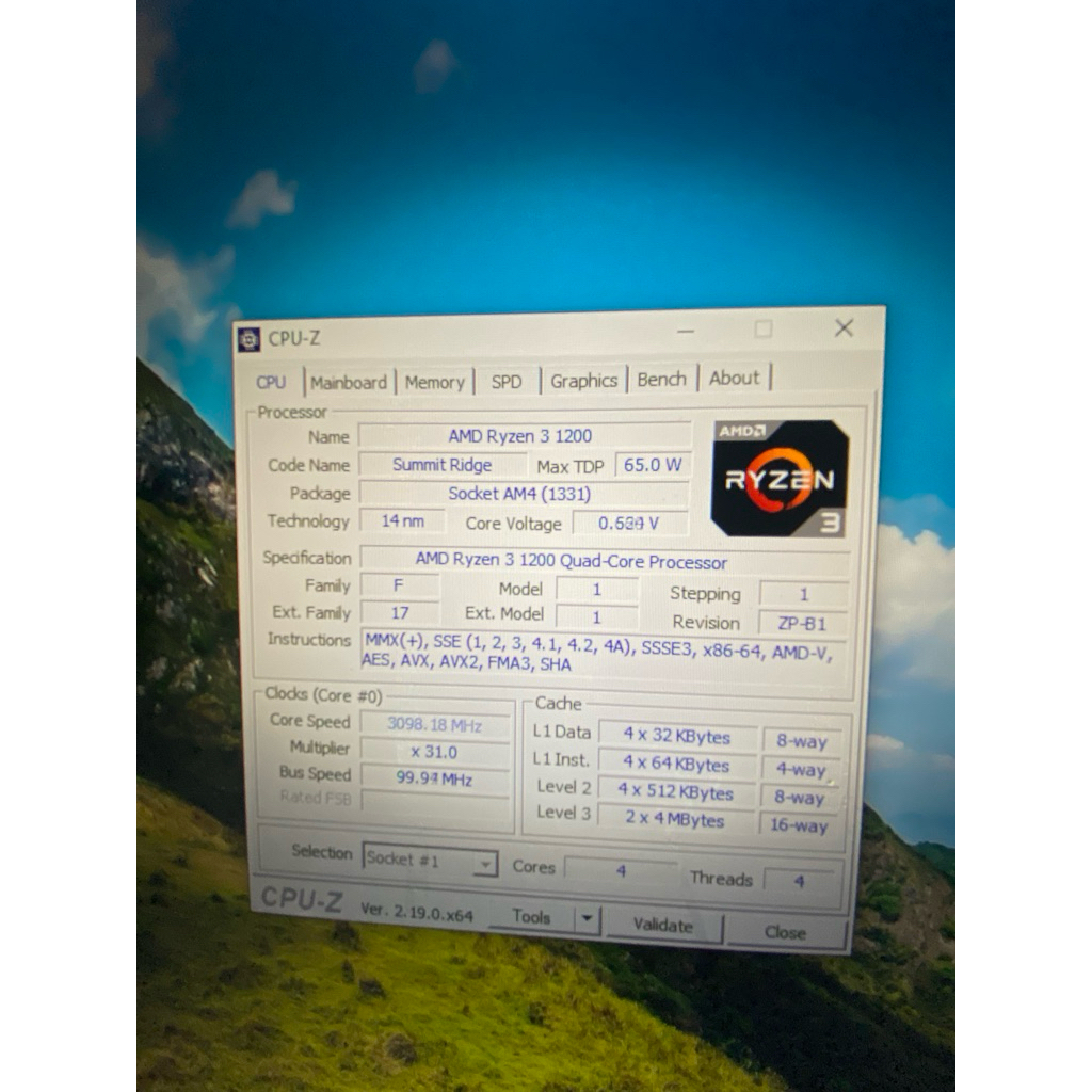 AMD Ryzen 3 1200 + Fan kondisi normal