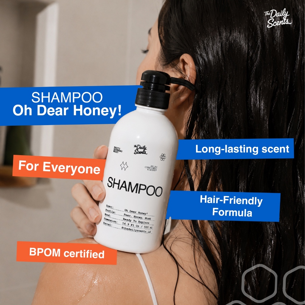 The Daily Scents | Oh Dear Honey Shampoo | 500mL | Sabun Mandi Wangi Sepanjang Hari |