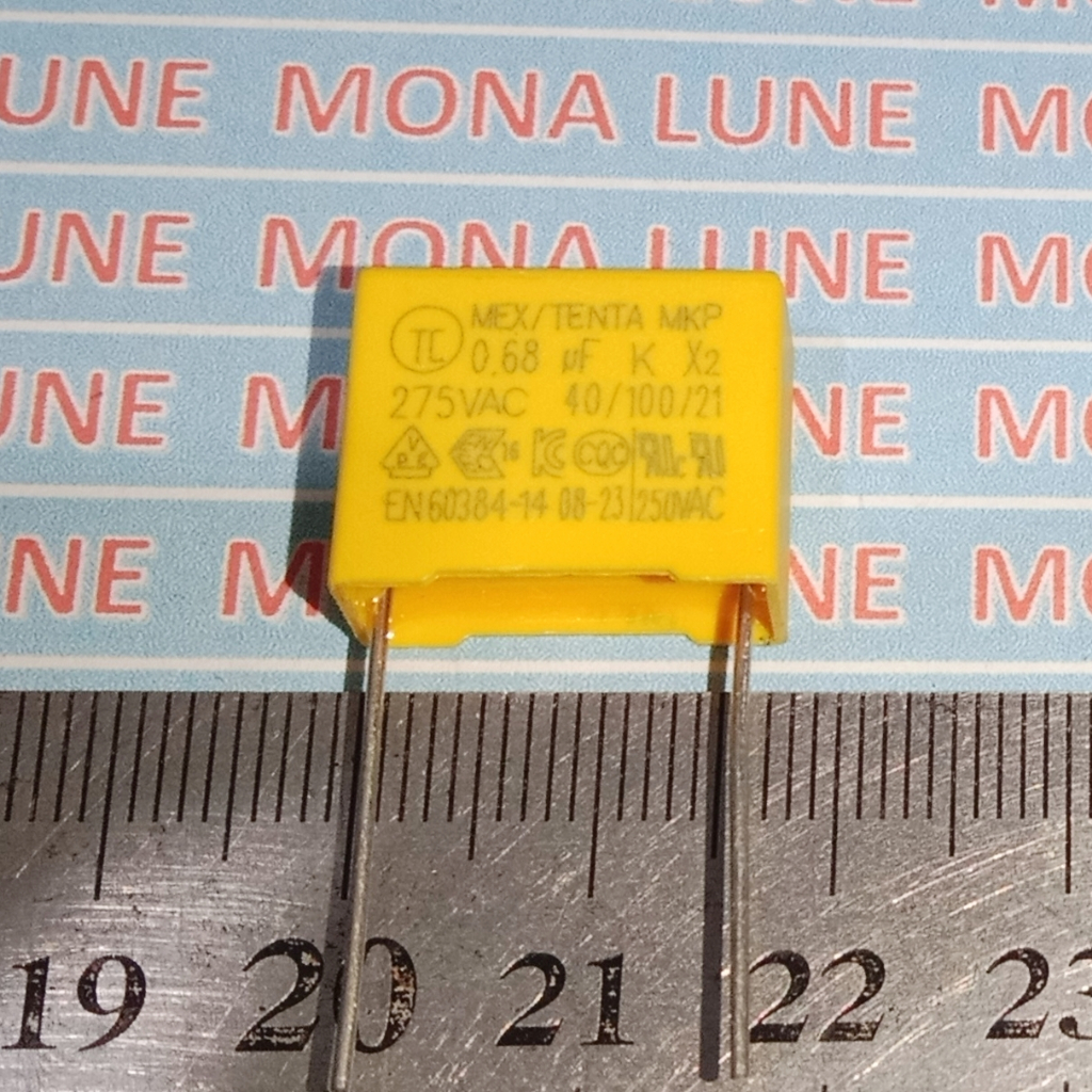 MEX/TENTA MKP 0.68uf 684  275v 15mm 0.68uf k x2 275vac  mkm 680n 680nf capasitor kapasitor 680 n 680