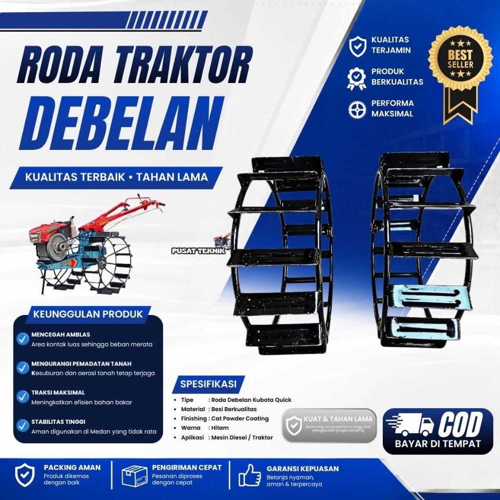 Termurah Dan Berkualitas Satu Pasang Roda Traktor Debelan Kubota G1000 / Boker G3000