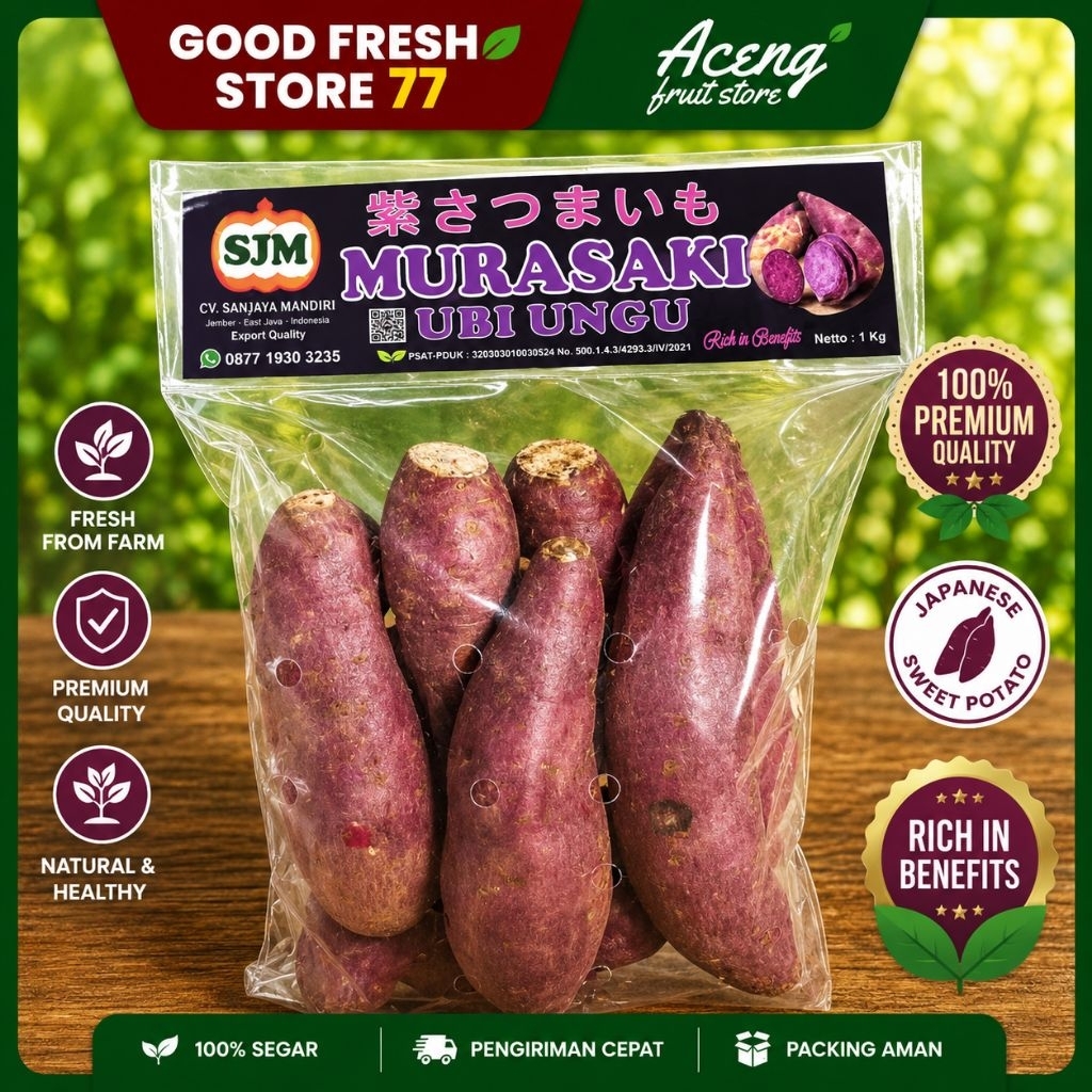 murasaki ubi ungu manis ubi ungu fresh murasaki pack 1000 gram