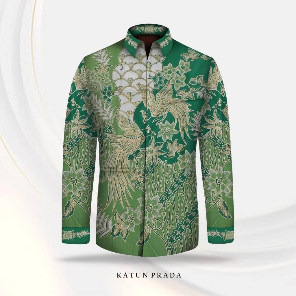 kain batik tulis pria bahan katun prada batik tulis pria warna hijau