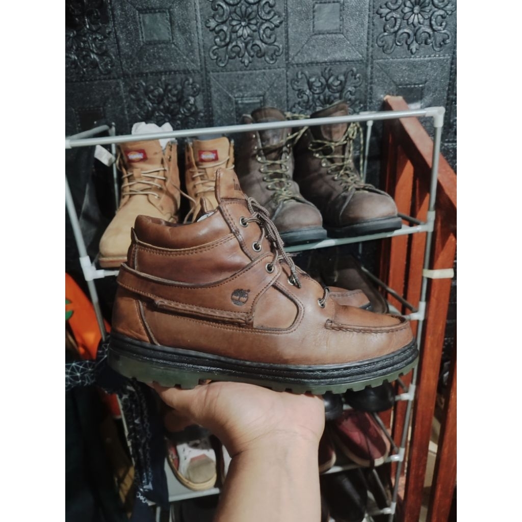 sepatu kulit/sepatu boots Timberland waterproof pria size 40