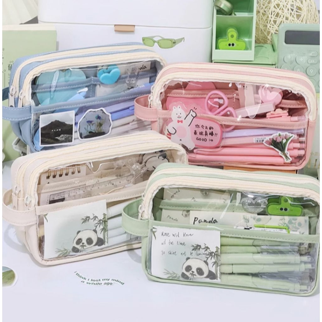 Tempat Pensil / Kotak pensil Aesthetic Korean Style Pencil Case Sekolah Multifungsi Lucu