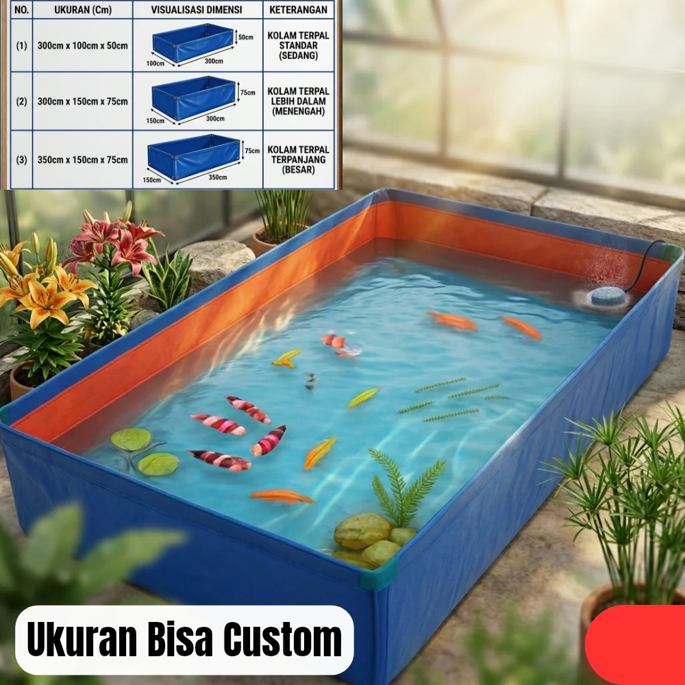 kolam ikan terpal anti bocor bahan awet