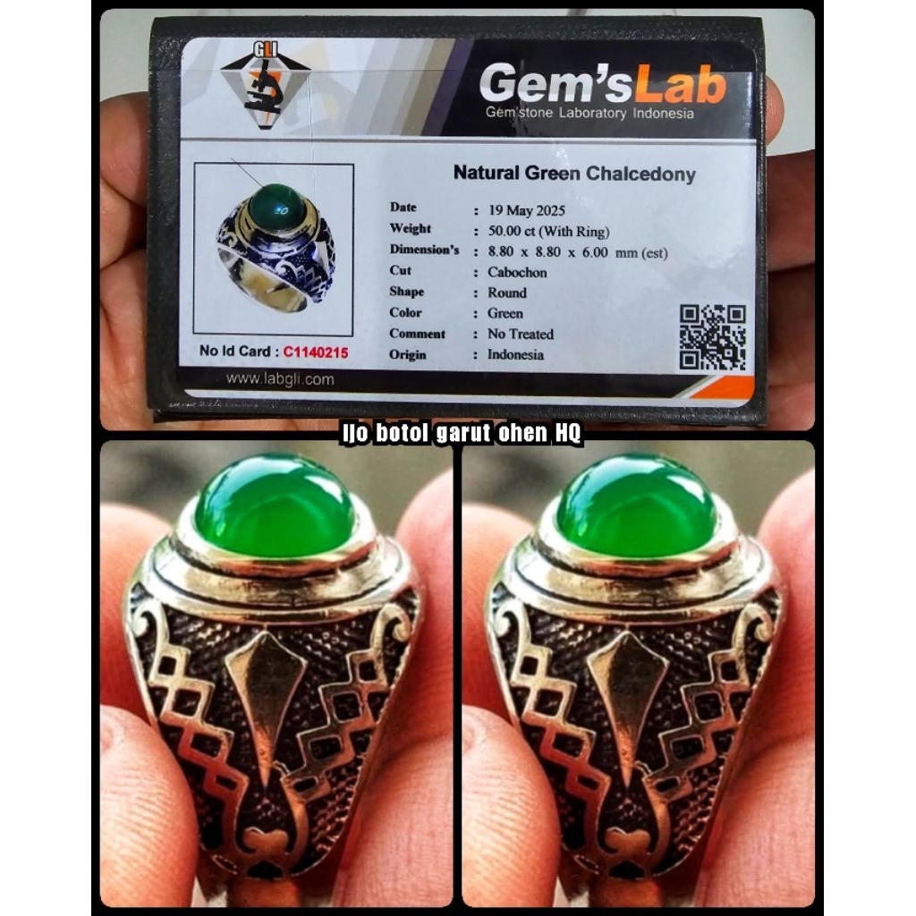 cincin batu ijo garut ohen kristal hejo botol HQ NTE