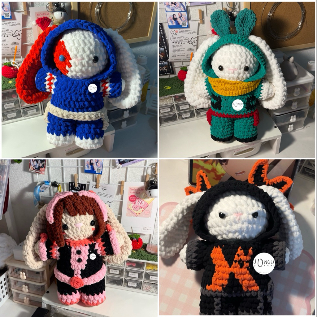 crochet bakugou katsuki bunny boneka rajut anime bakugou katsuki bakugo katsuki kelinci boneka rajut