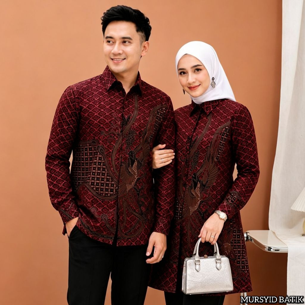 MURSYID BATIK NEW - (COD) Set Batik Couple Modern | Baju Batik Seragam Guru & Pernikahan | Tunik Bat