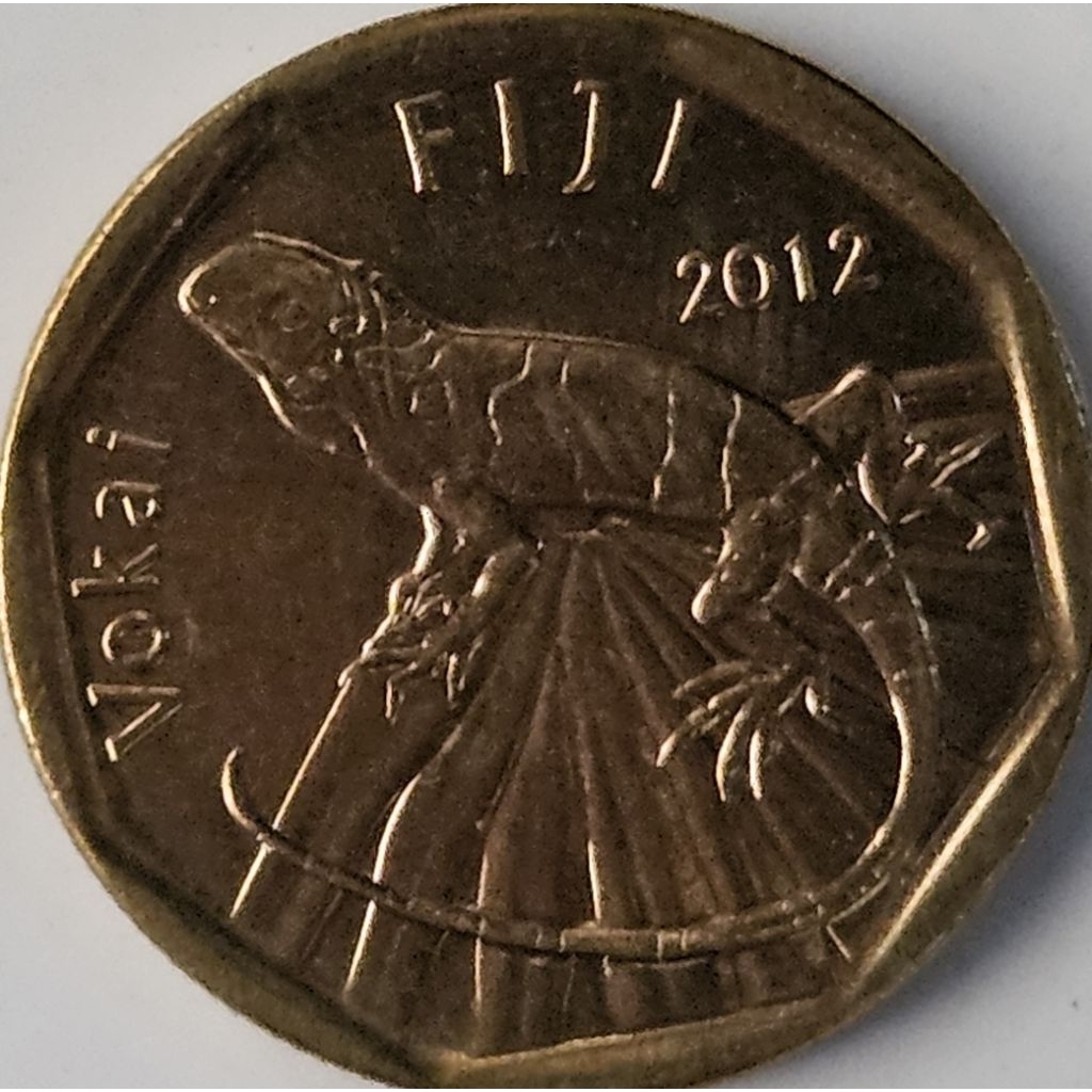 Koin Asing Negara Fiji series hewan nominal 1 dollar tahun 2012 kondisi semi luster dijamin original