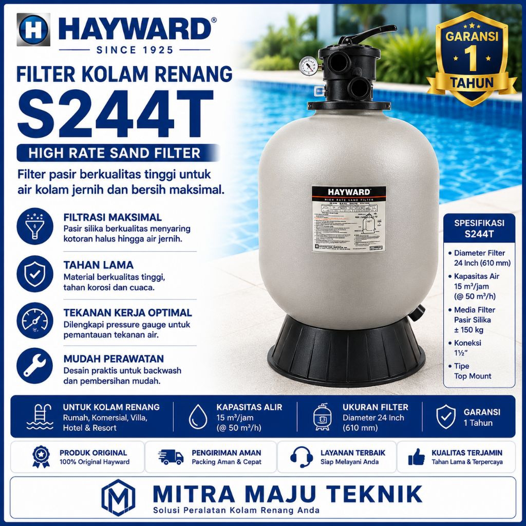 SAND FILTER HAYWARD S244T USA FILTER KOLAM RENANG UNTUK POMPA 1.5HP