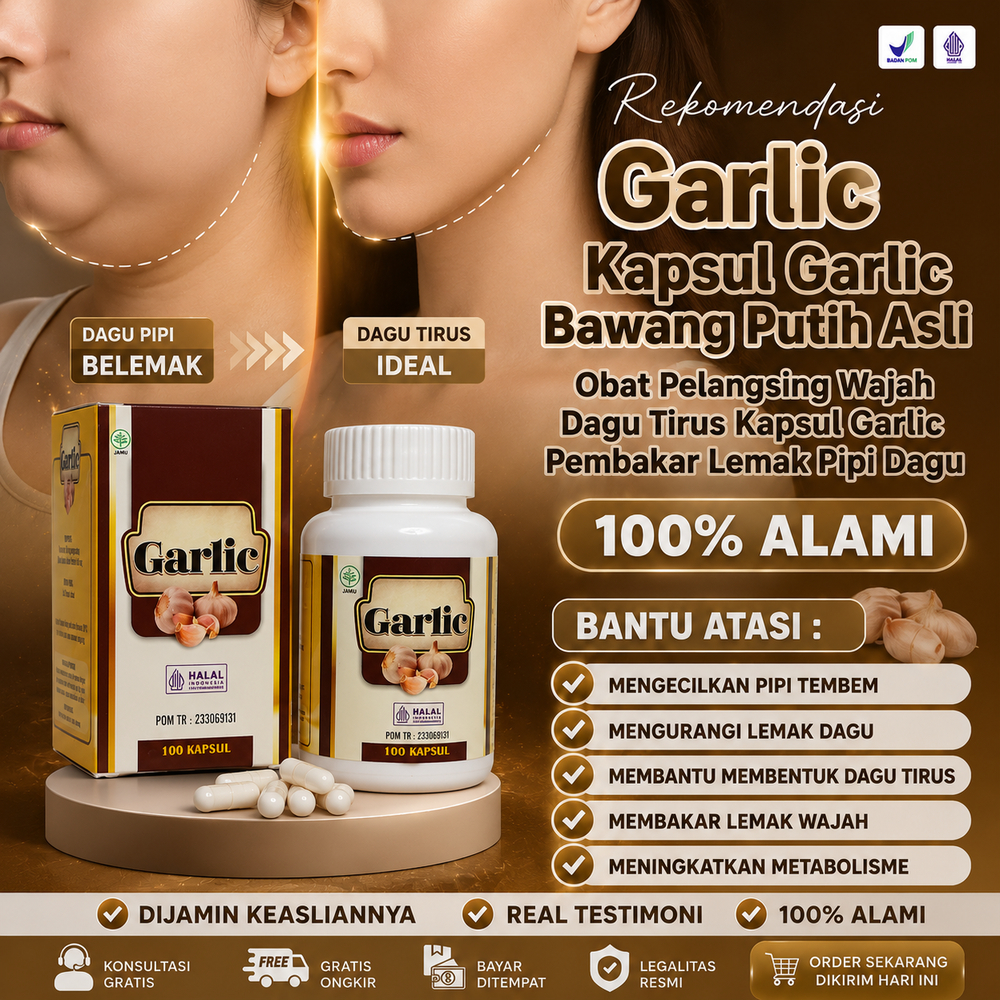 Obat Pelangsing Wajah Dagu Tirus Kapsul Garlic Pembakar Lemak Pipi Dagu