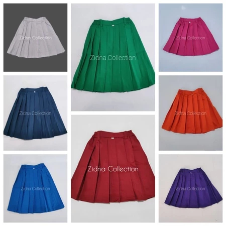 ROK PENDEK Seragam Nasional TK SD MI Warna Hijau Navy Biru Benhur Putih Oranye Ungu Pink