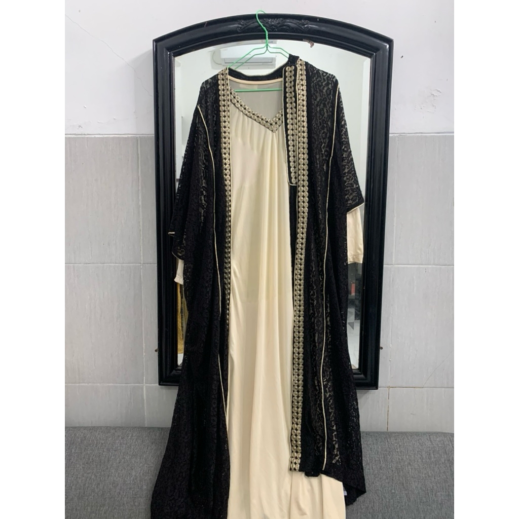 gamis outer dan inner terpisah brukat