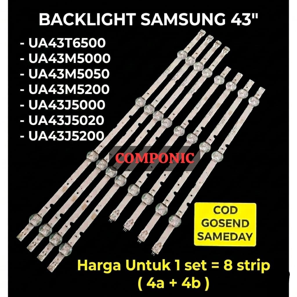 BACKLIGHT TV SAMSUNG UA43T6500 UA43M5000 UA43M5200 UA43M5050 UA43J5000  UA43M5100 UA43J5020 UA43J505