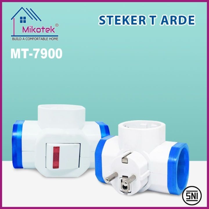 Steker T Arde Warna + Saklar / Steker Serbaguna T Arde warna plus saklar