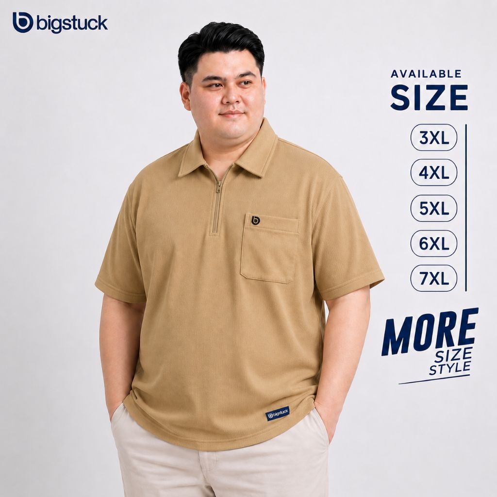 Kaos Polo Jumbo Pria BigStuck 3XL-7XL Baju Kaos Kerah Big Size Bahan Katun Premium Adem kaos polo ju