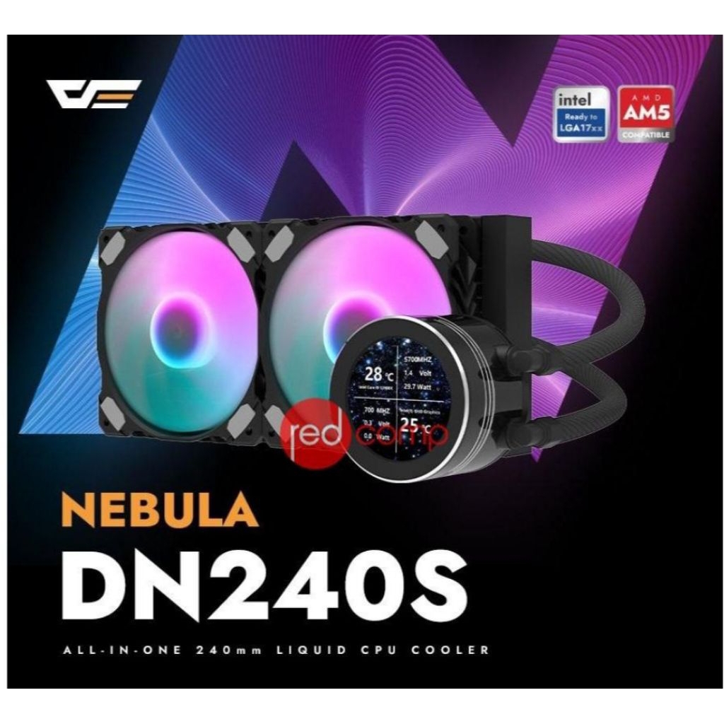CPU COOLER DARKFLASH NEBULA DN240S 240mm LCD 2.1" True Color AIO Liquid Cooler CPU Intel AMD