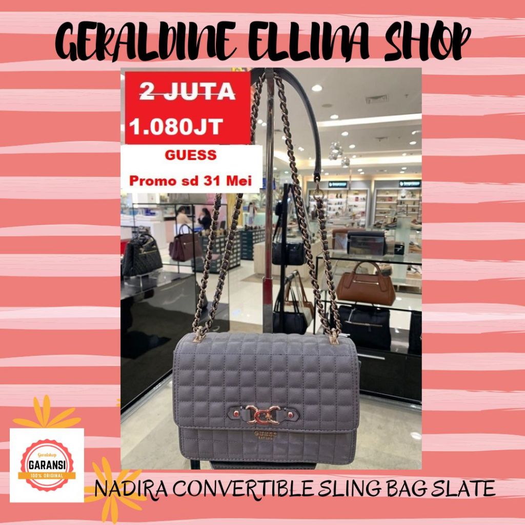 Tas Guess wanita sling bag ORIGINAL 100% sale NADIRA CONVERTIBLE