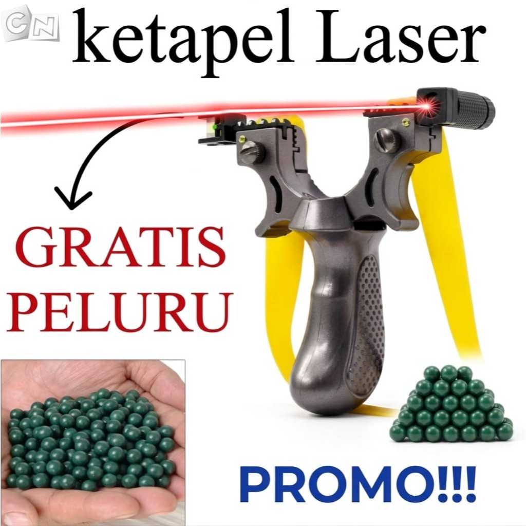 Paket Lengkap Ketapel Burung 1Set Lengkap Tali dan Laser